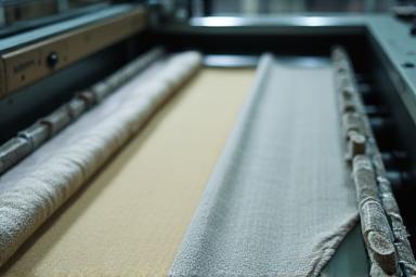 Fabric undergoing dyeing treatment