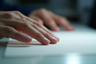 Textile worker inspecting fabric quality